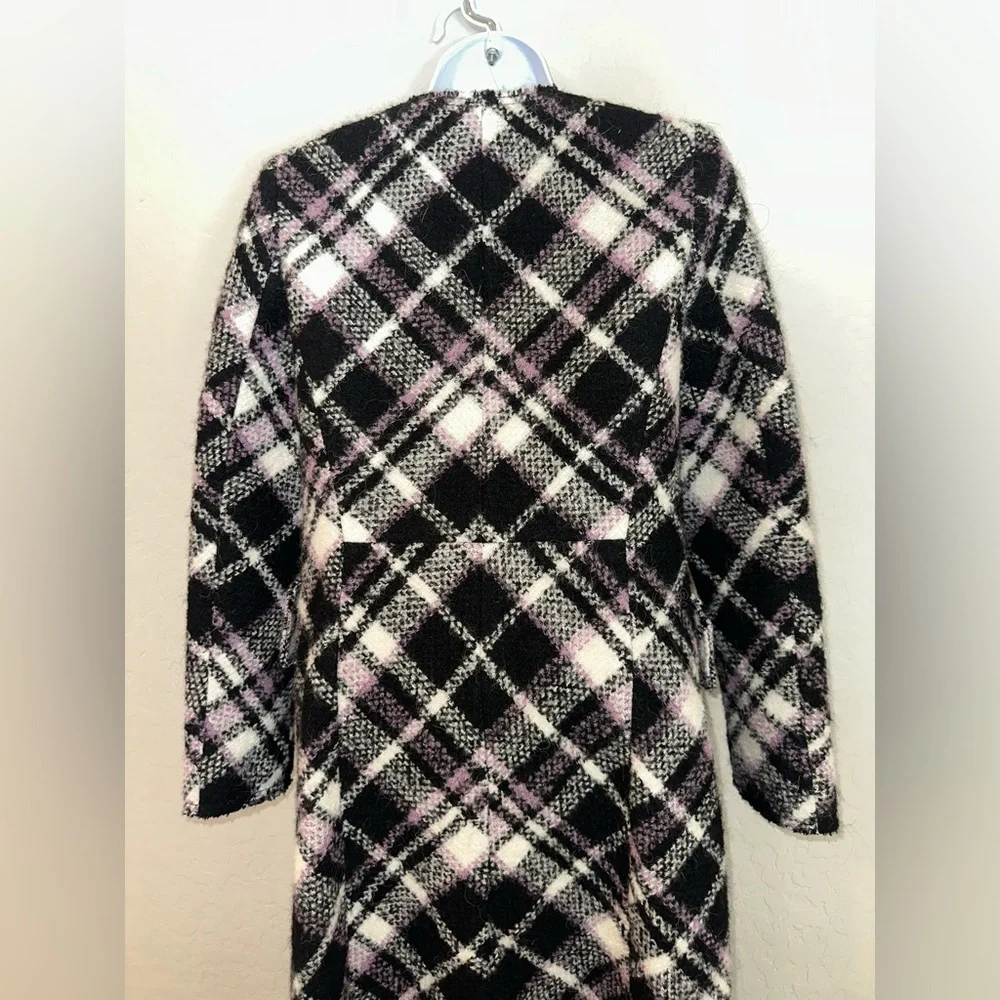 Kate Spade New York Plaid Print Boucle Trench AS SEEN ON Cecilia Vega‎ GMA 00
